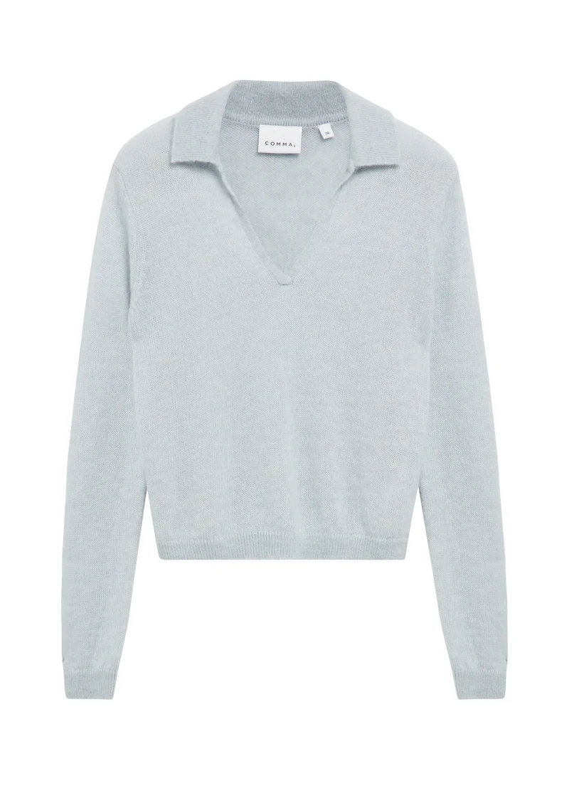 Alpakamix-Pullover mit Polokragen