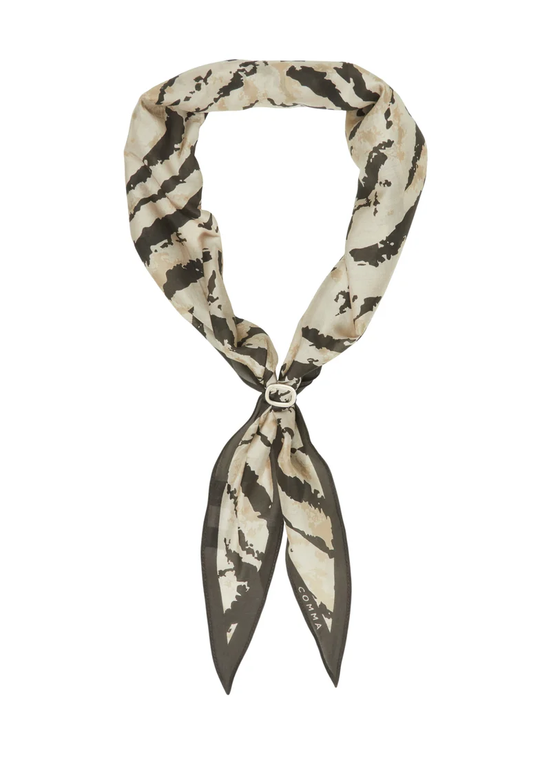 Seidenmix-Tuch mit Schmuck-Detail