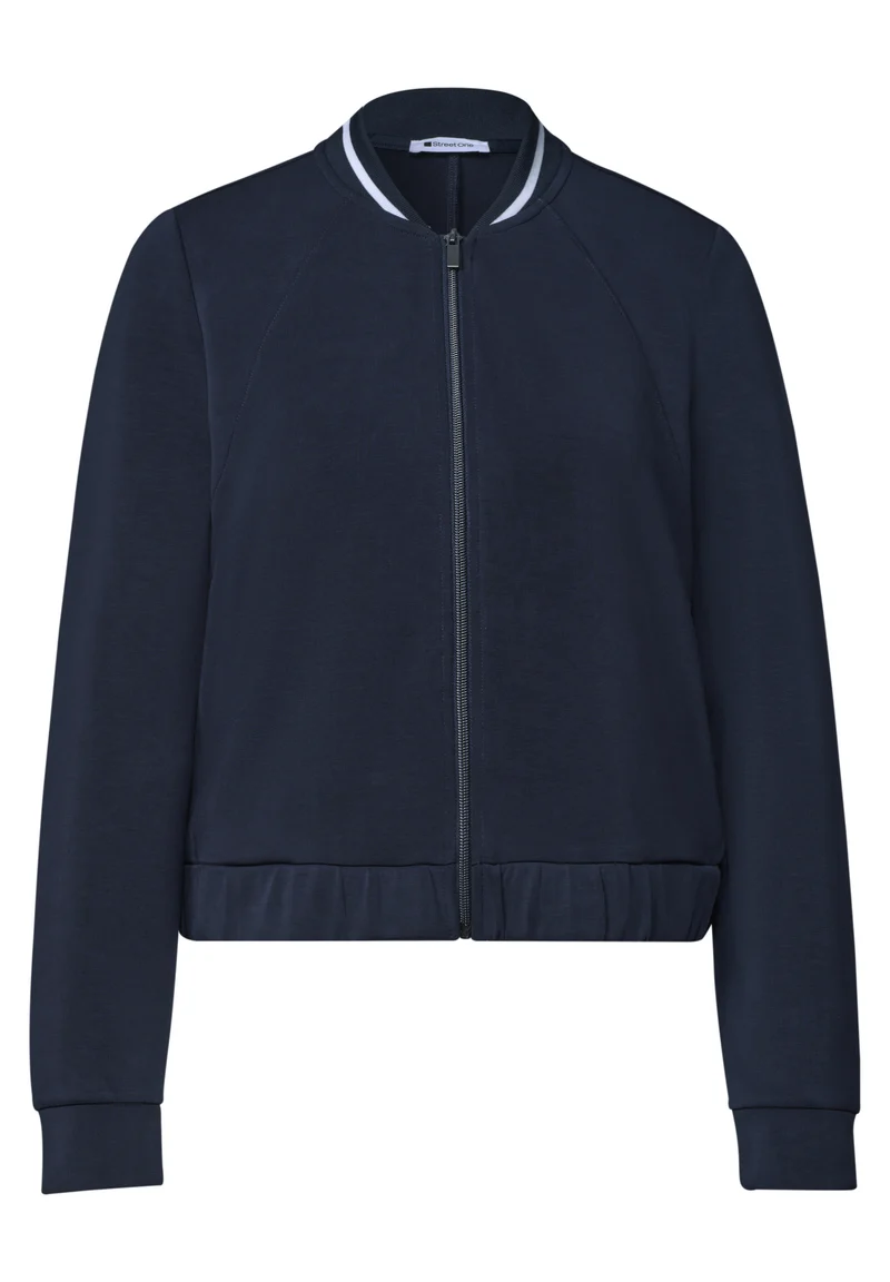 Leichte Jacke im Silk-Look mit Zipper