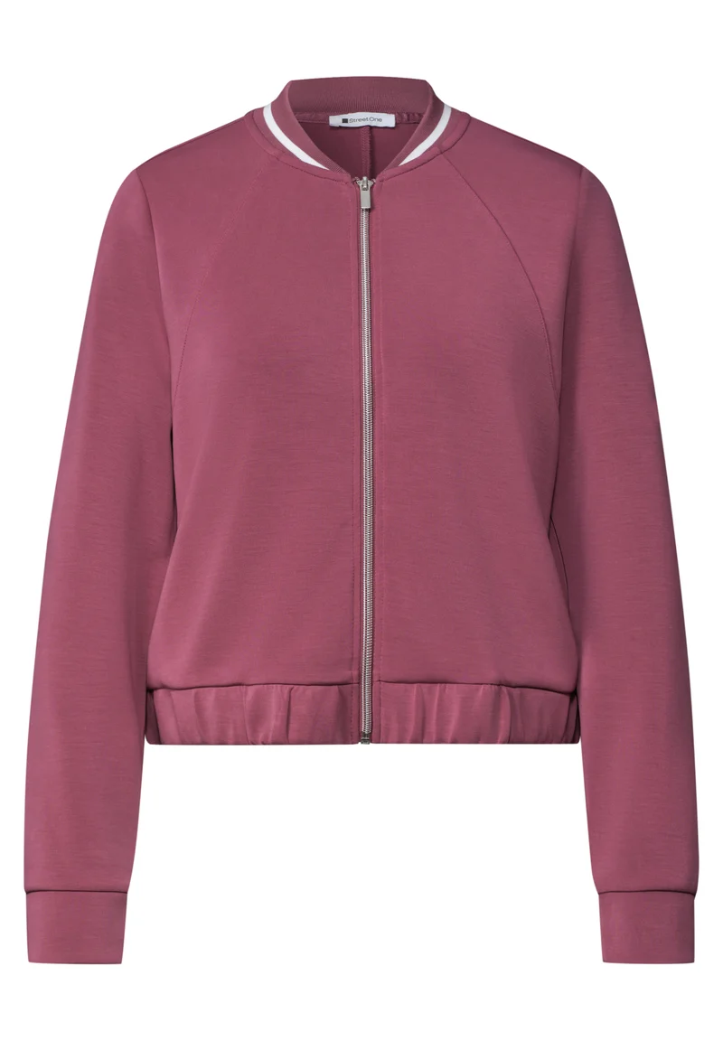 Leichte Jacke im Silk-Look mit Zipper