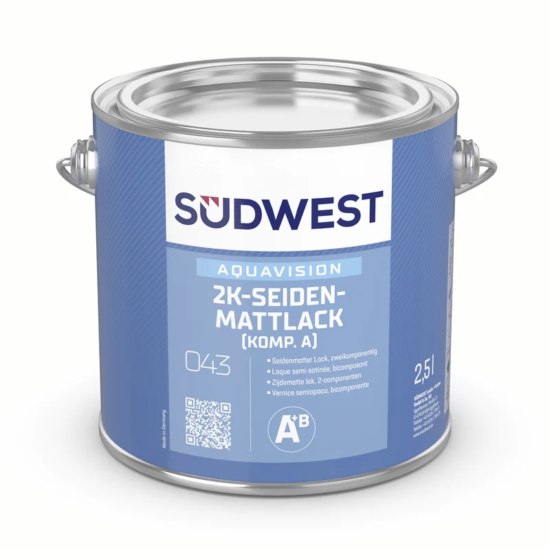 Südwest AquaVision 2K-Seidenmattlack (Komp. A) 2,5 Liter 9110 Weiß