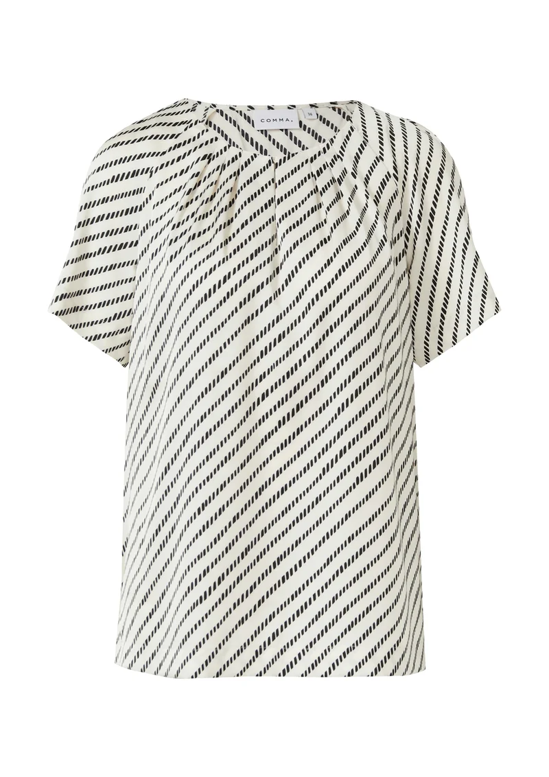 Satinbluse mit Raffung