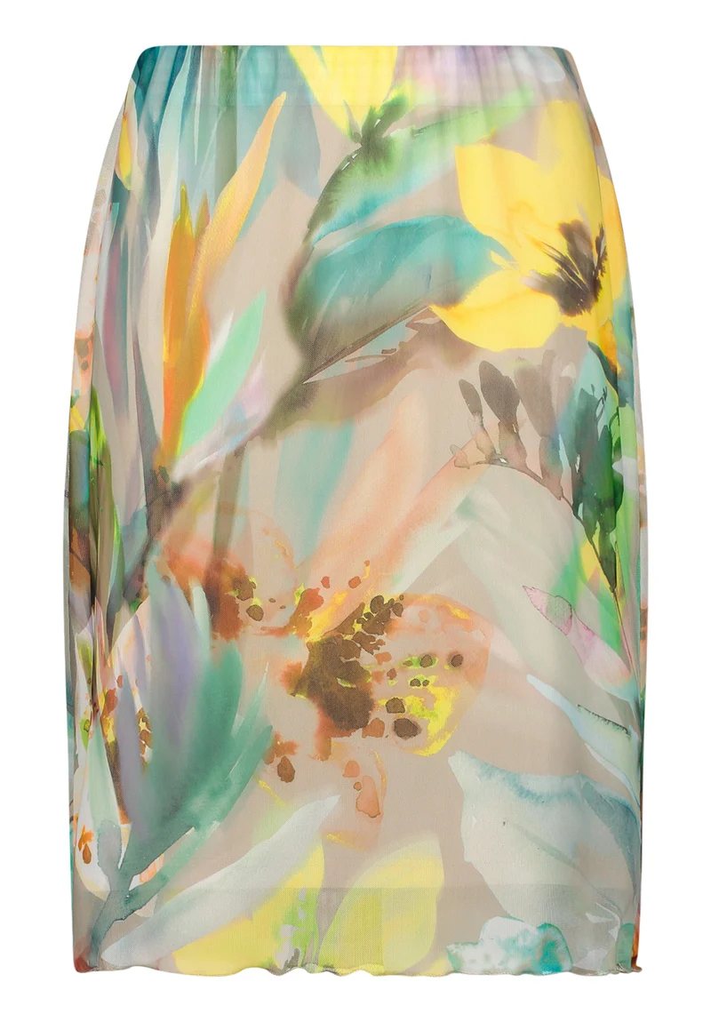 Midi-Rock mit Blumenprint,