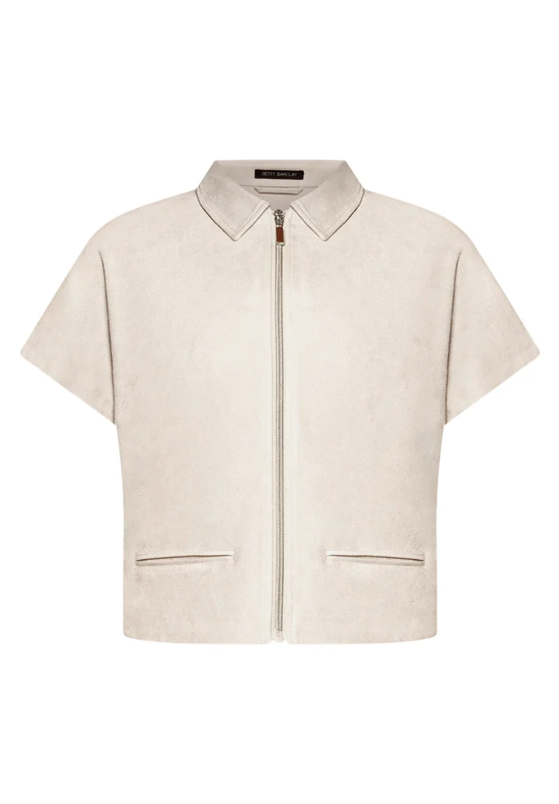Blazer-Jacke in Velours-Optik