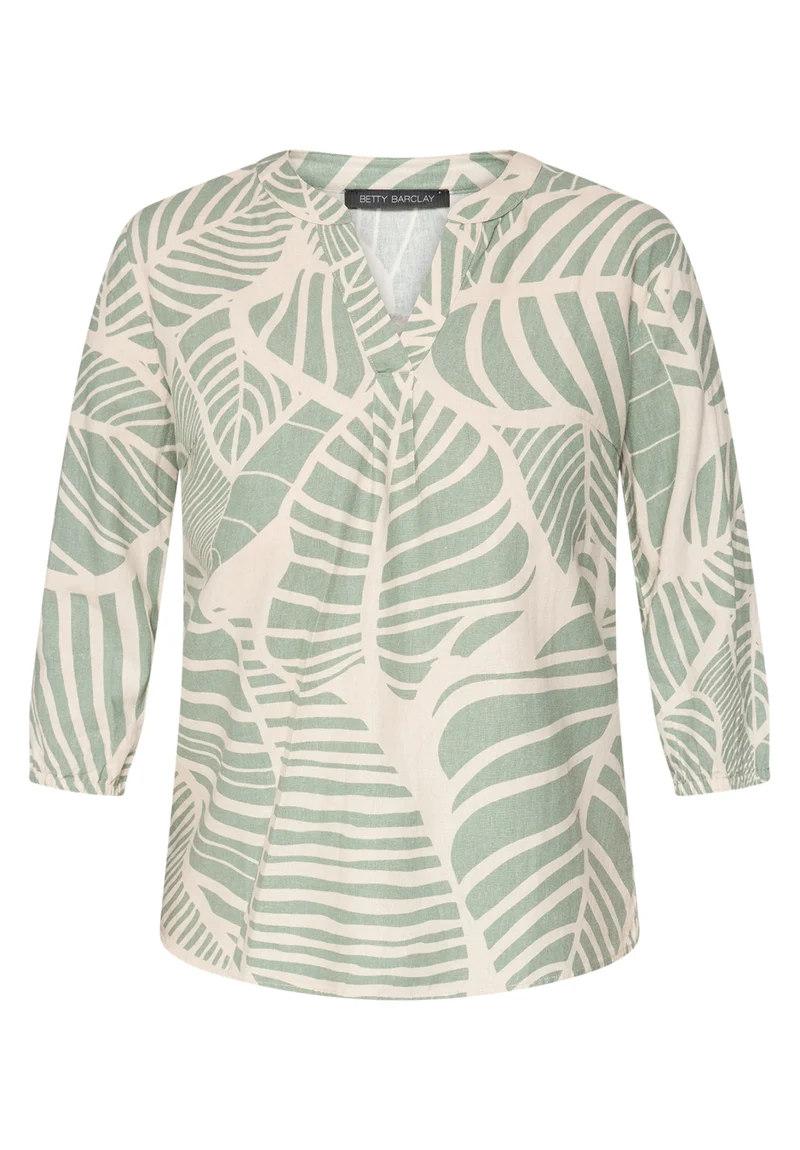 Schlupfbluse mit Blätterprint