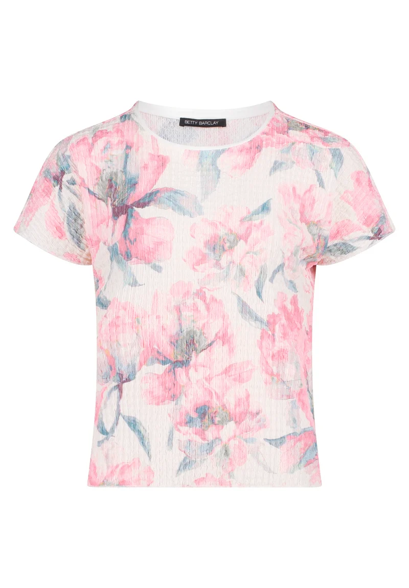 Strukturshirt mit Blumenprint