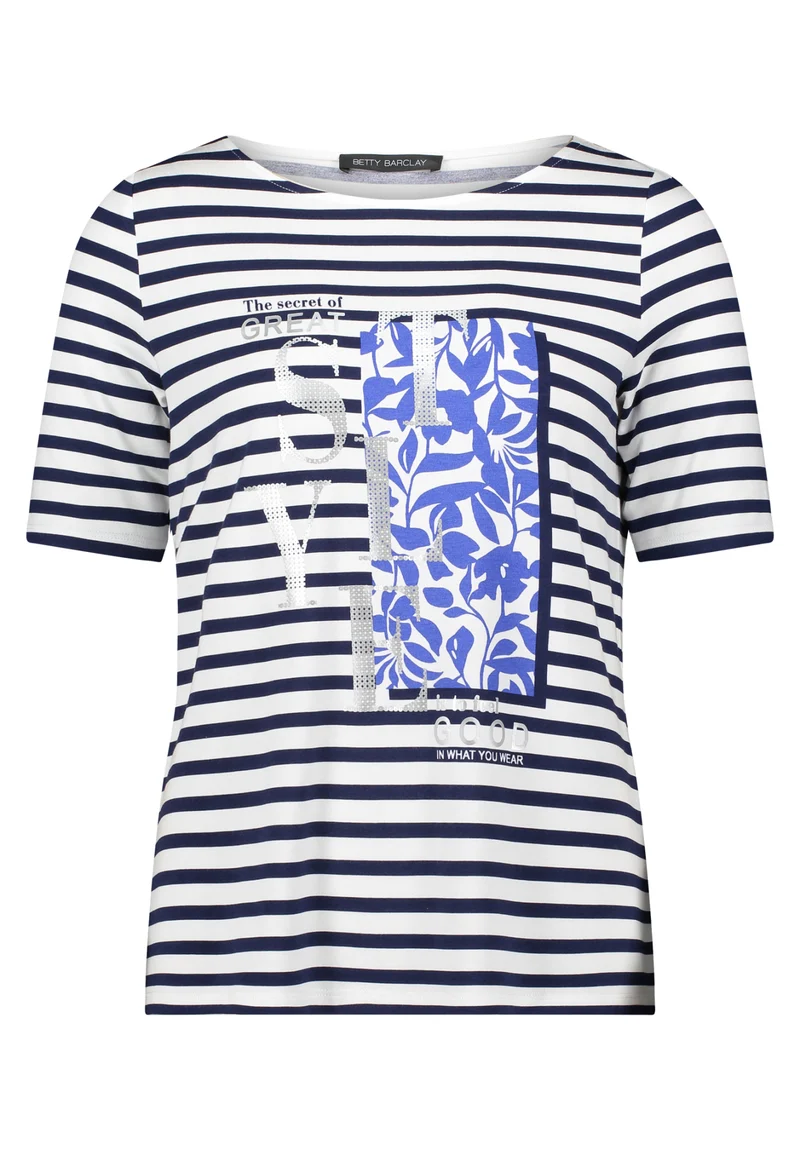 Ringelshirt mit Placement-Print
