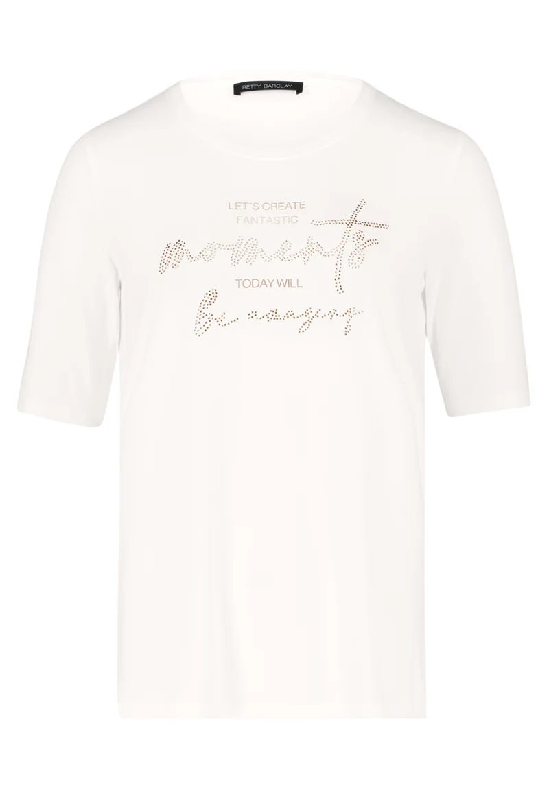 Basic-Shirt mit Glitzersteinbesatz