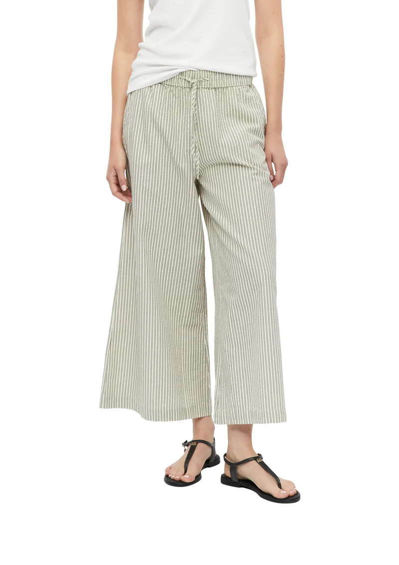 Wide Leg Hose aus Seersucker