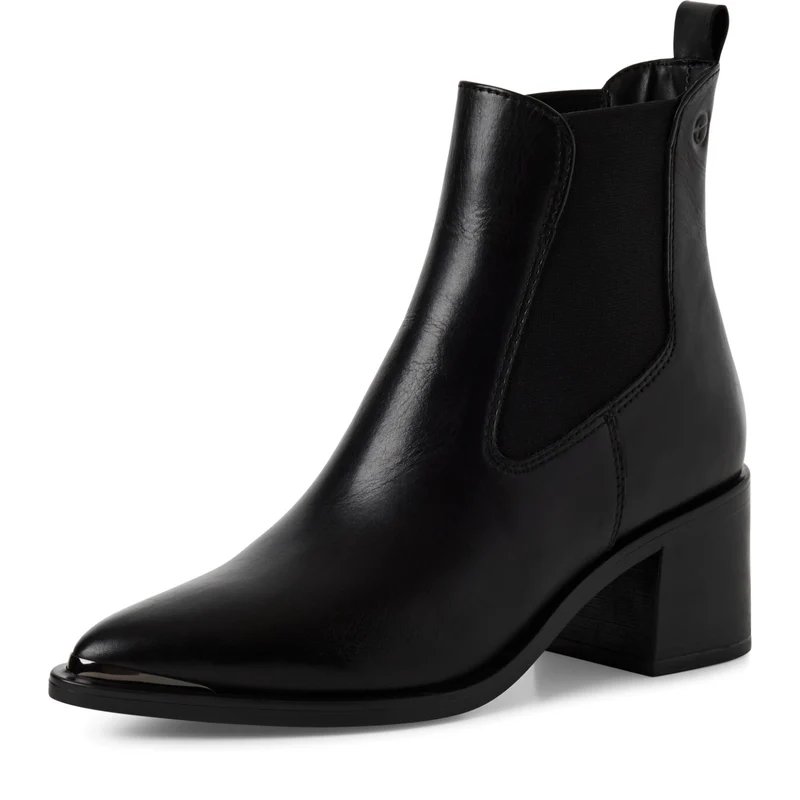 Stiefelette aus Leder mit spitzer Zehenpartie