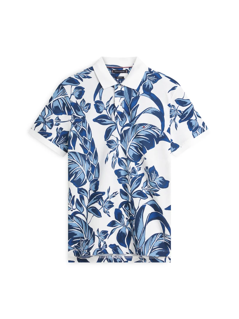 Poloshirt mit Blumen-Allover-Print