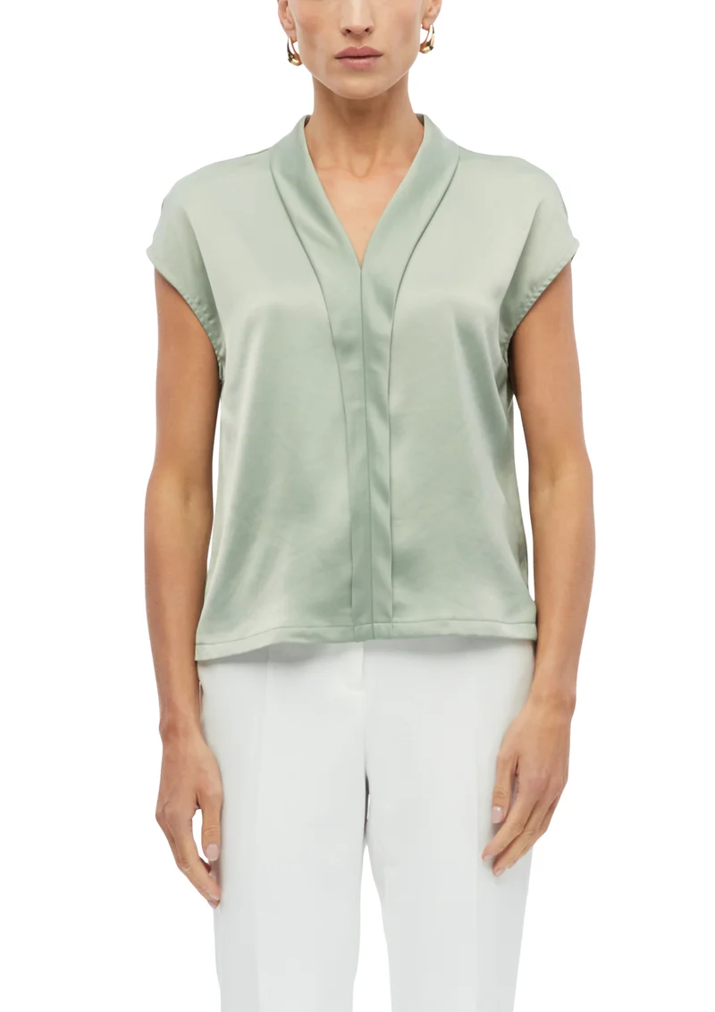 Ärmellose Bluse im Fabricmix