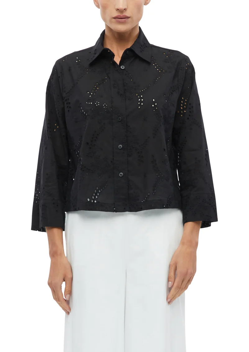 Semitransparente Crop-Bluse