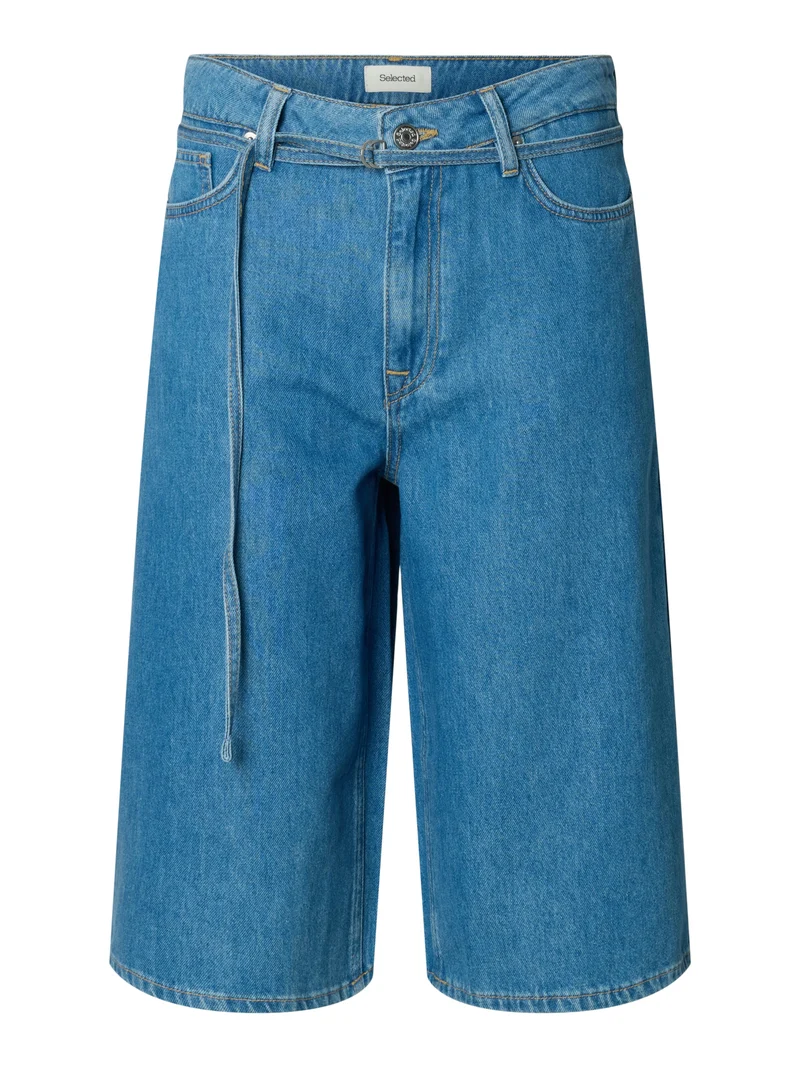 Jeans-Bermuda Hose mit Gürtel