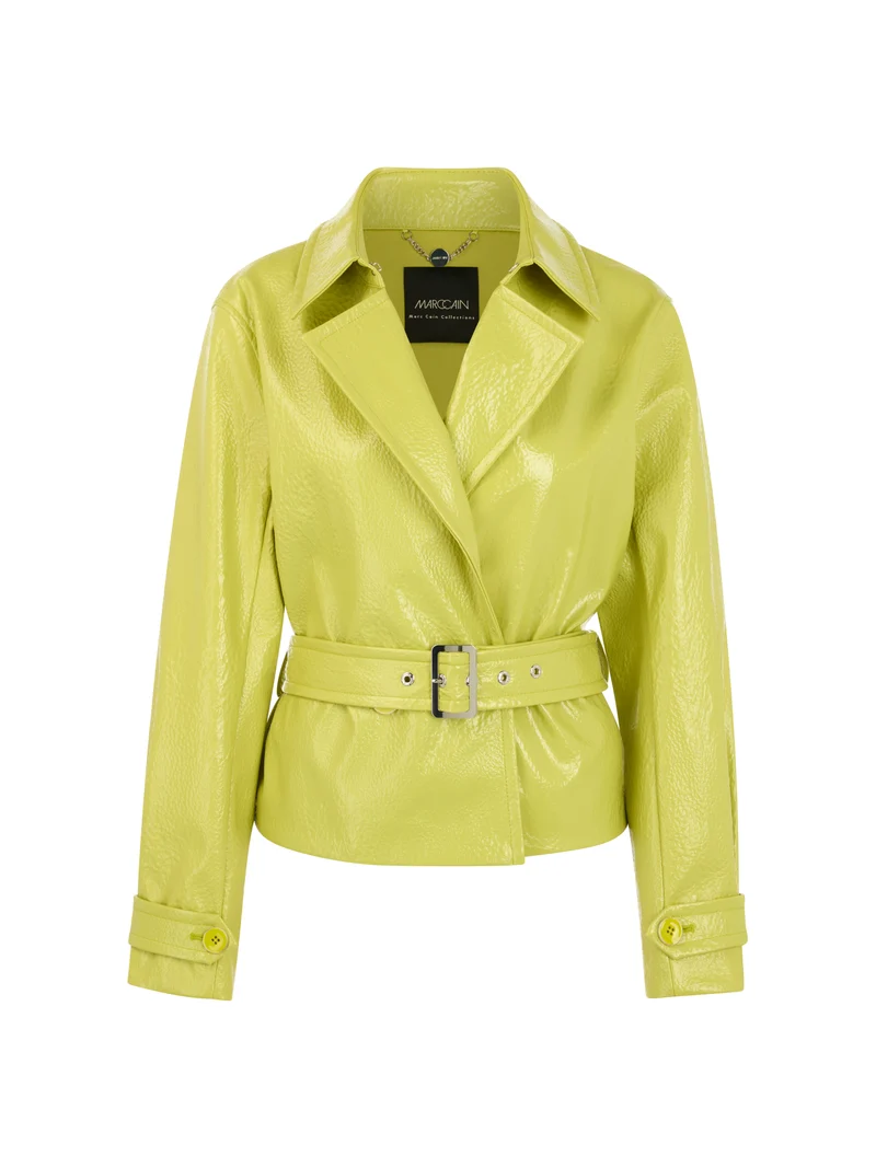 Trench-Jacke in Lackoptik
