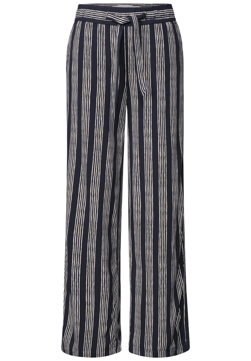 EMEE Wide-Leg-Hose mit Streifenmuster