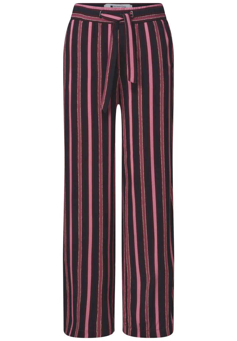 EMEE Wide-Leg-Hose mit Streifenmuster