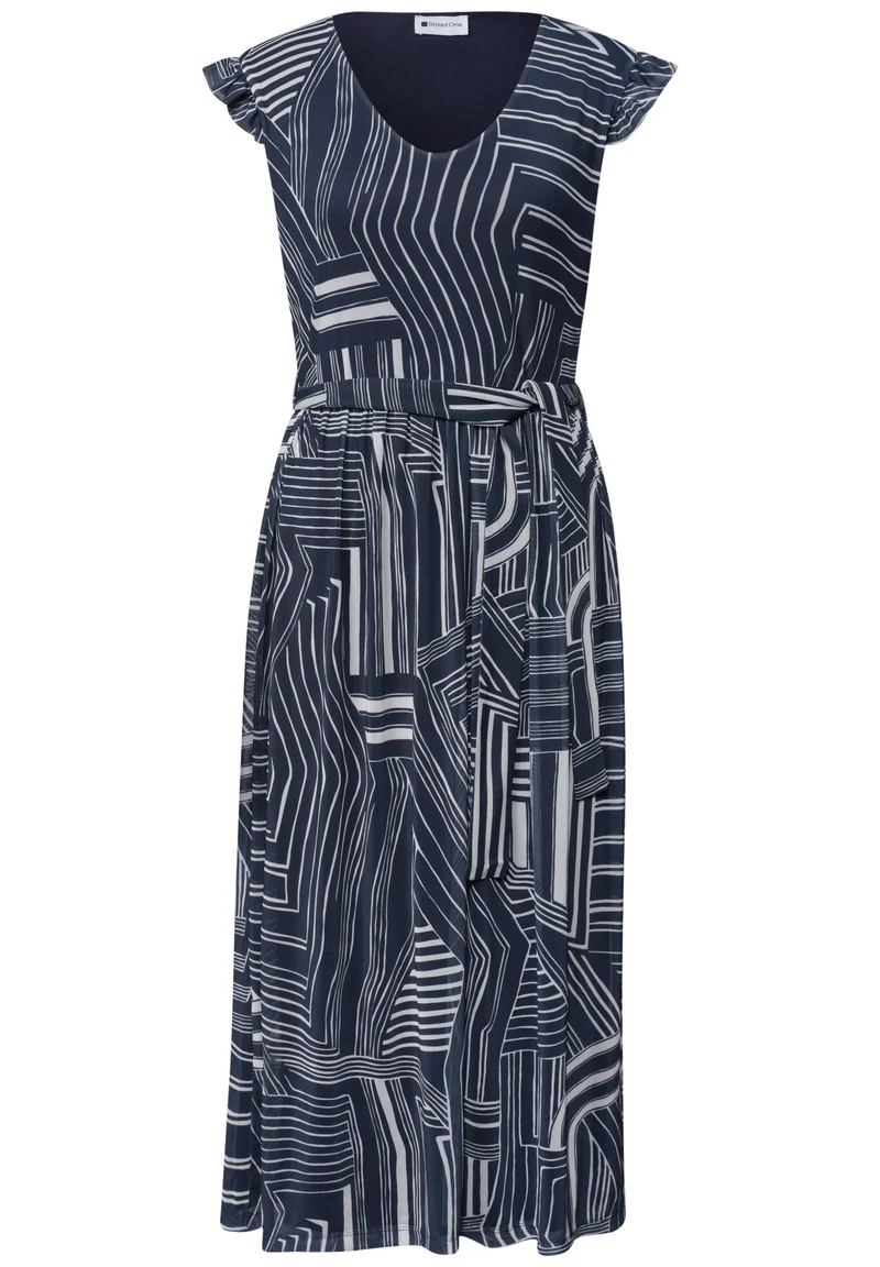 Midikleid aus Mesh mit Print