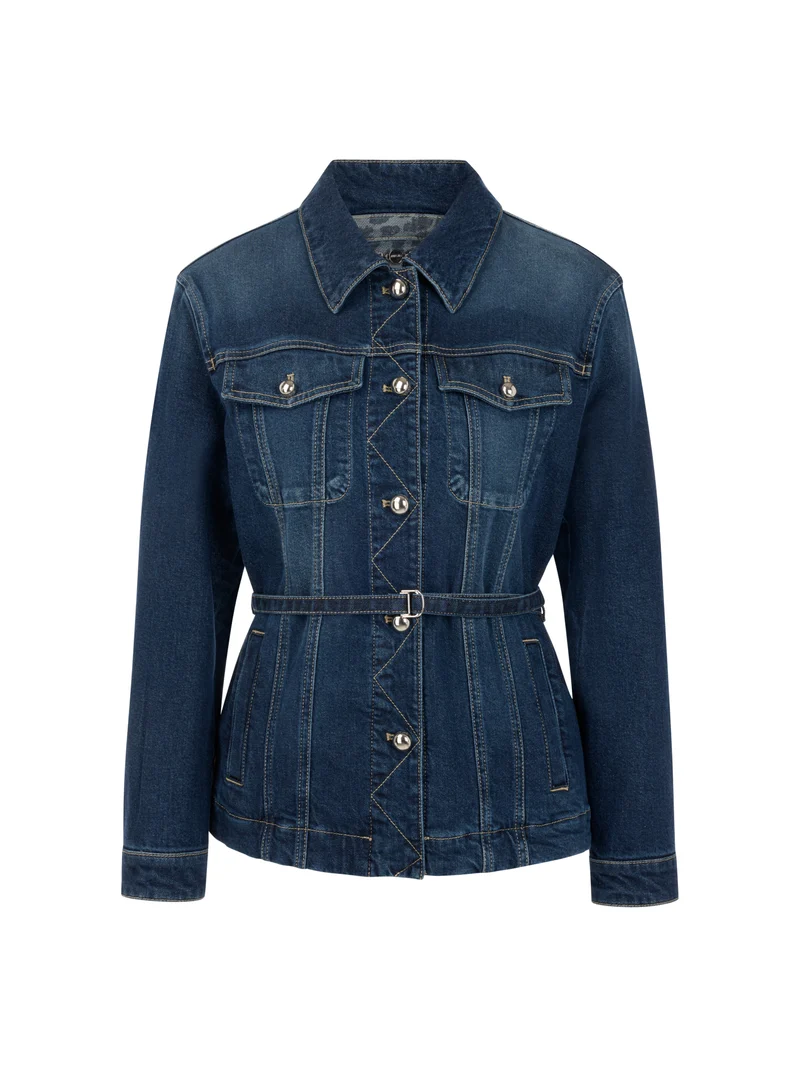 Jeansjacke mit Gürtel