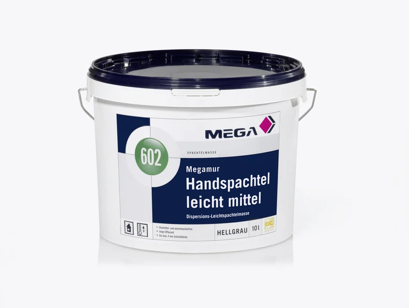 MEGA 602 Megamur Handspachtel leicht mittel 10 Liter hellgrau