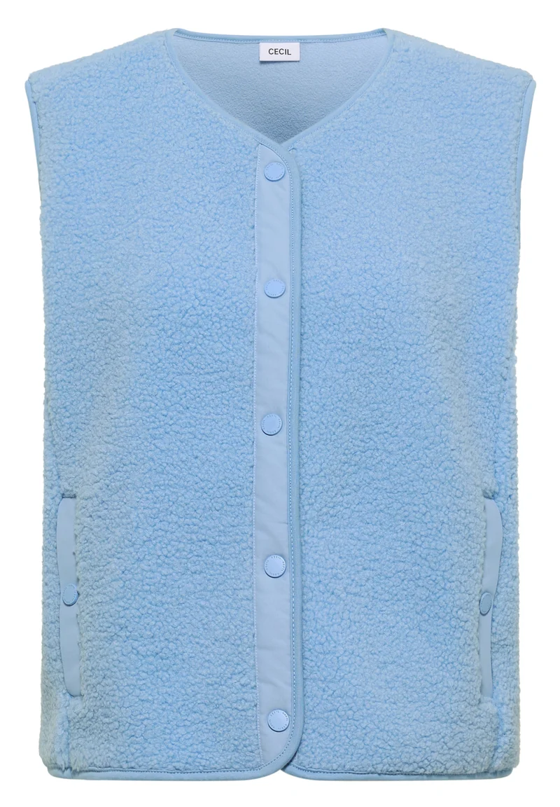Teddy-Weste mit Softshelldetails