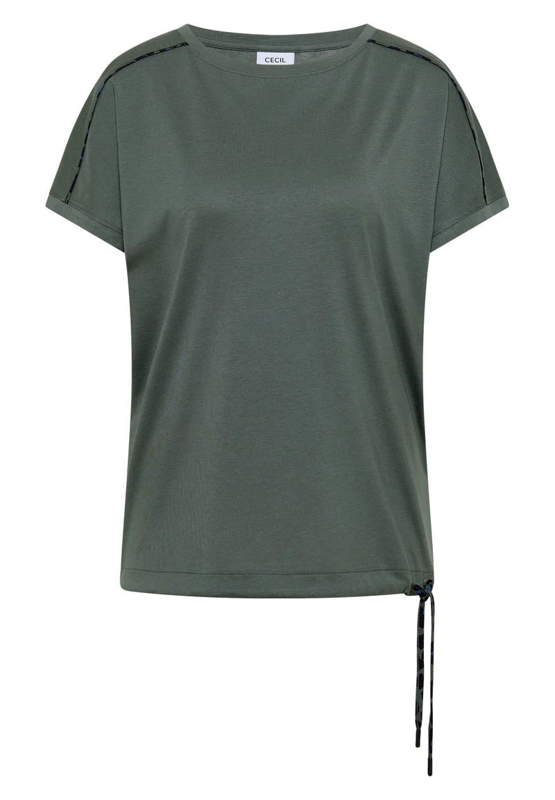 T-Shirt mit Boat Neck und Leo-Piping