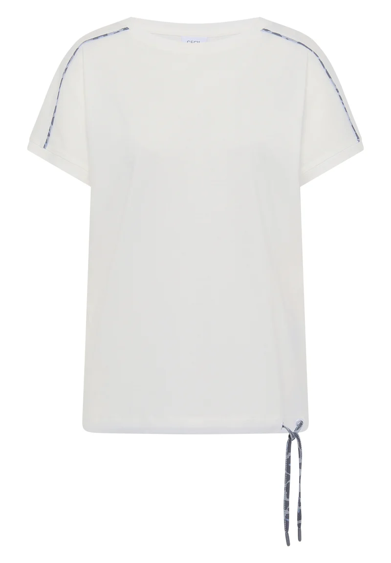 T-Shirt mit Boat Neck und Leo-Piping