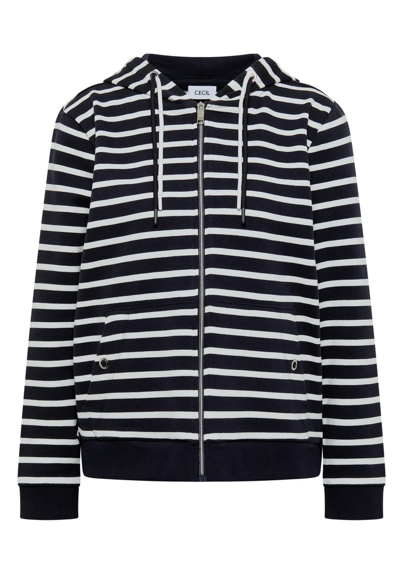 Kapuzenjacke mit Streifen und Struktur