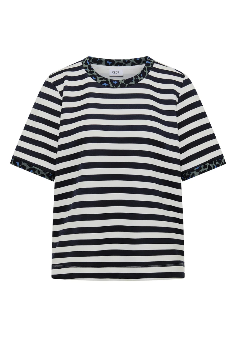 T-Shirt mit Rundhals und Leo-Details