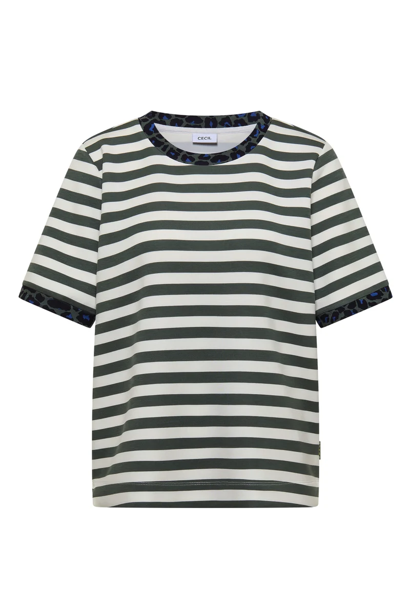 T-Shirt mit Rundhals und Leo-Details