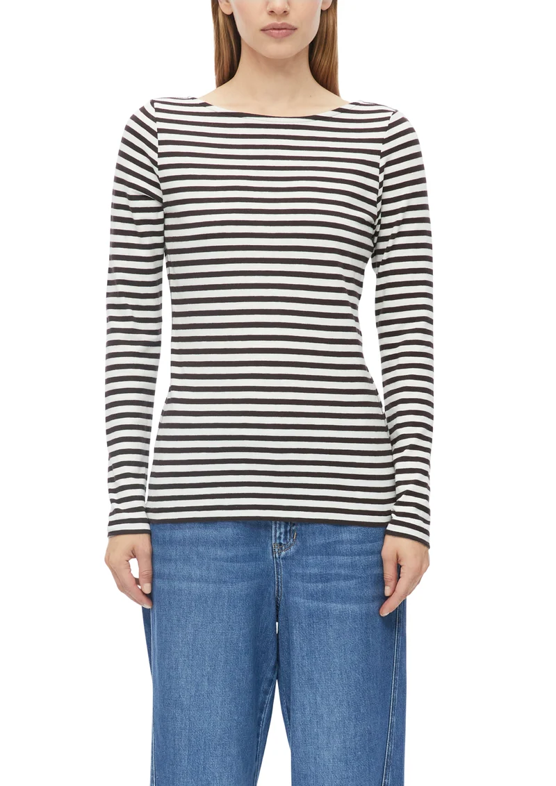 s.Oliver Langarmshirt aus Flammgarn-Jersey mit U-Boot-Ausschnitt