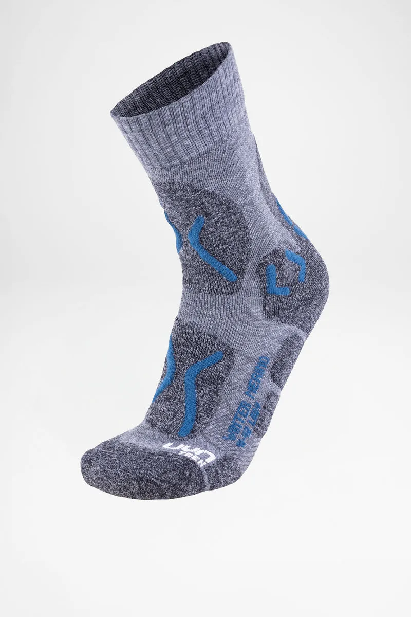 Trekking Winter Merino Damen (Grey Melange/Petrol Blue)
