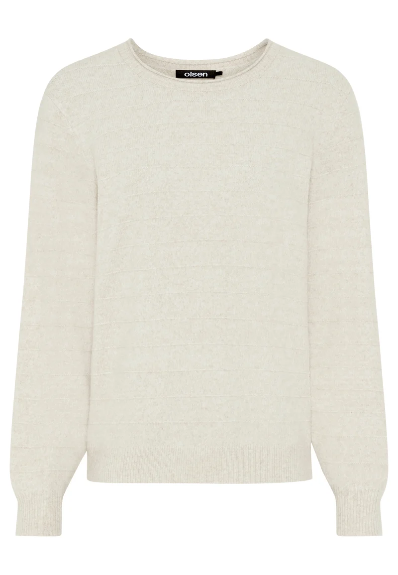 Pullover mit Strukturstrick und leichten Puffärmeln