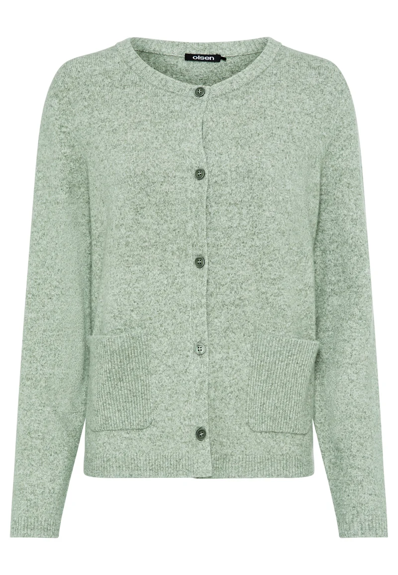 Strick-Cardigan mit Rundhalsausschnitt und Knopfleiste