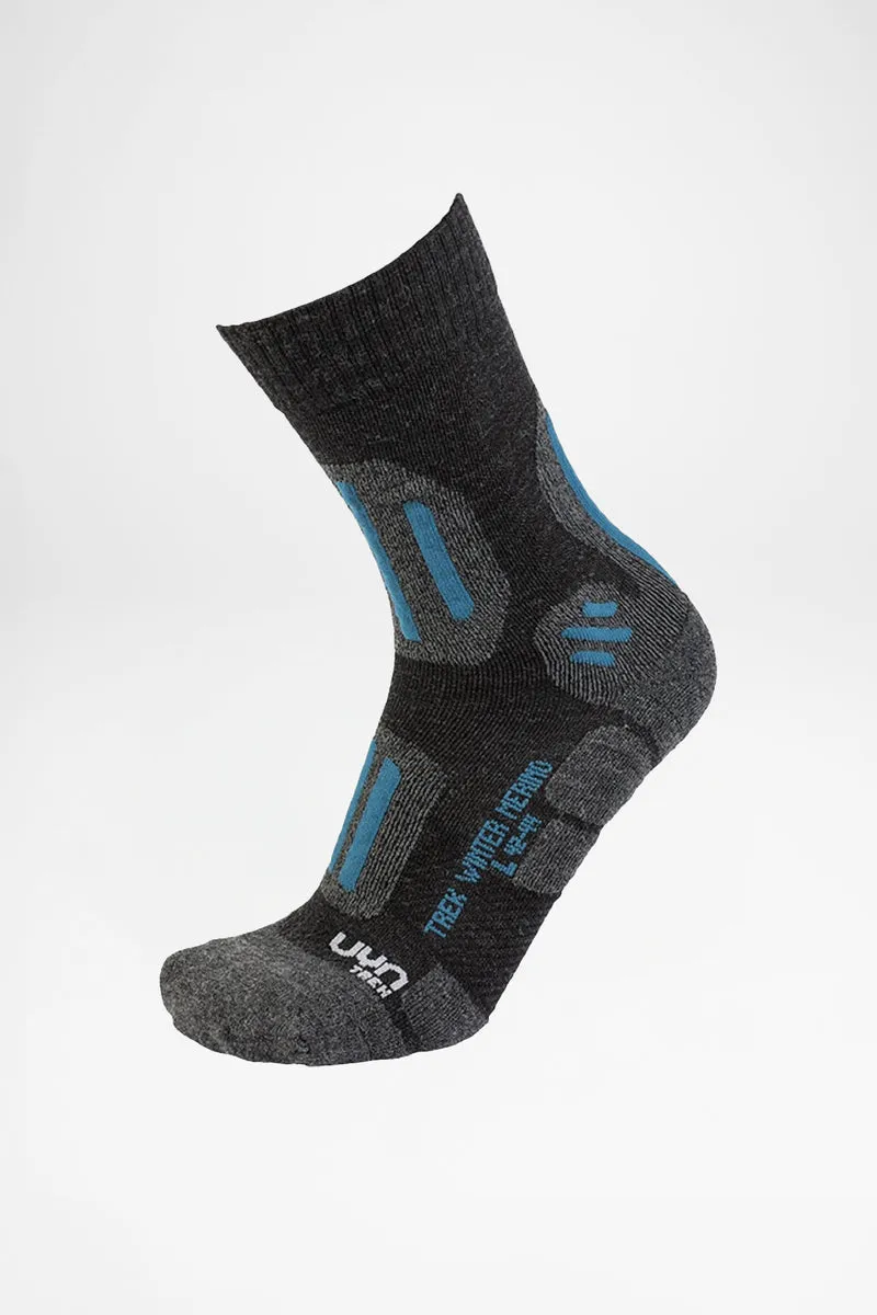 Trekking Winter Merino Herren (Anthracite Melang/ Petrol Blue)