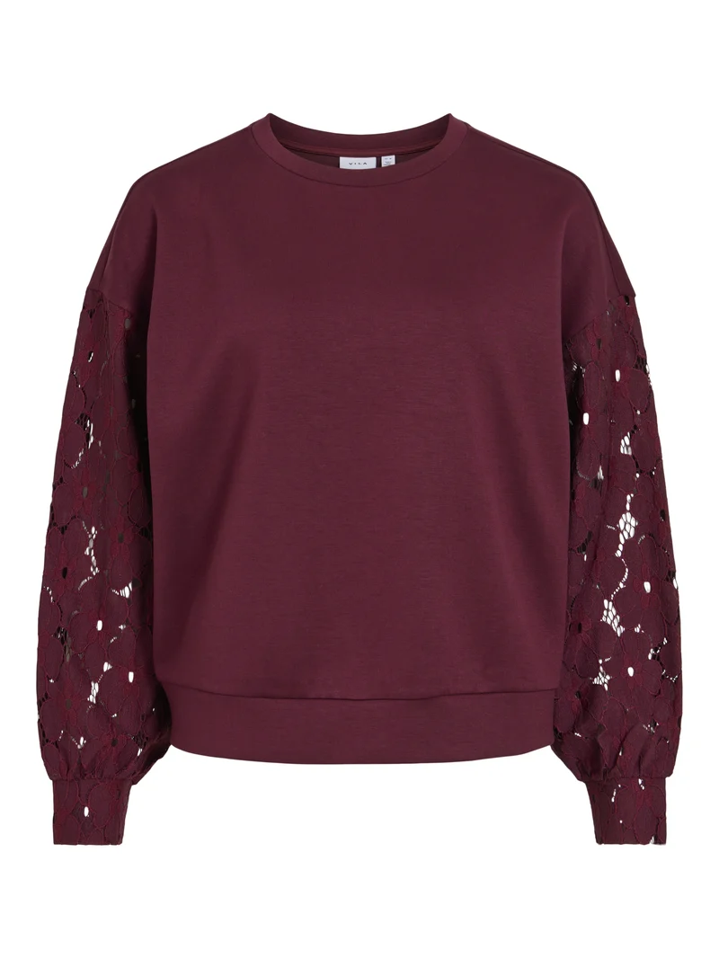 VISAVENA Sweatshirt mit Spitzen-Detail