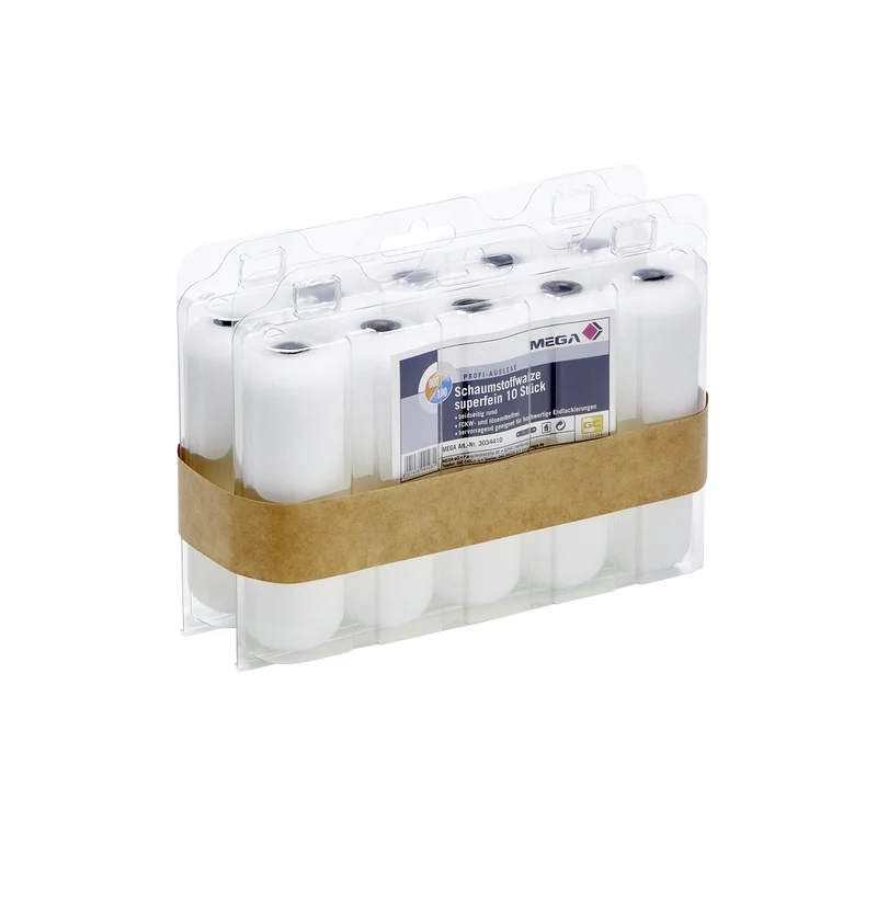 10x MEGA Schaumwalze beidseitig rund 10 cm