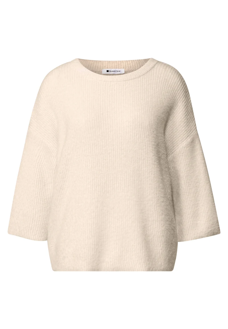 3/4-Arm Pullover mit Rundhals