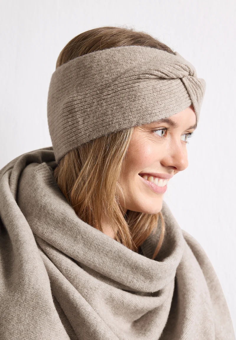 Feinstrick Stirnband mit Knotendetail