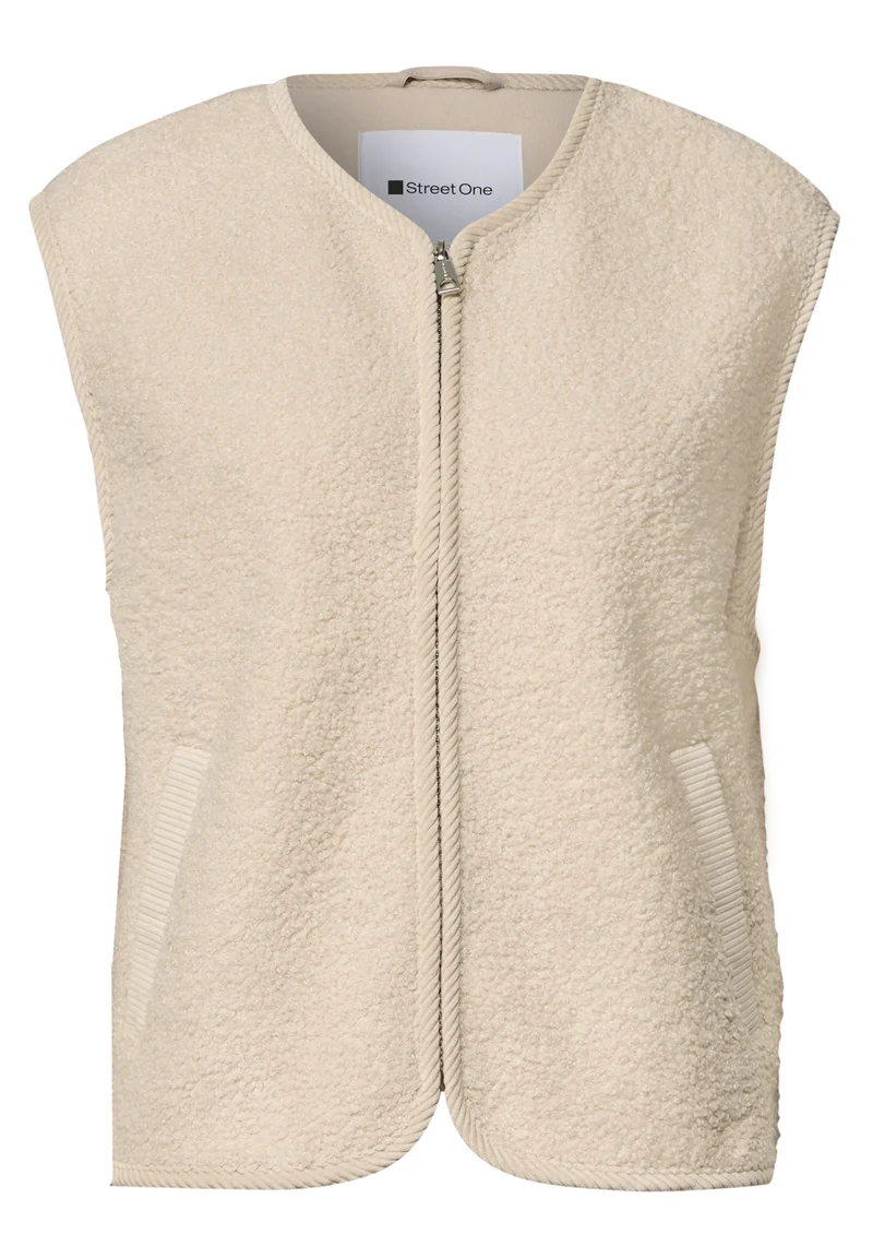 Teddy-Weste mit Corddetails