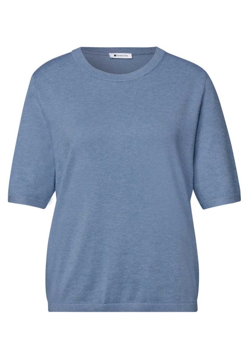 Kurzarm Pullover in Unifarbe