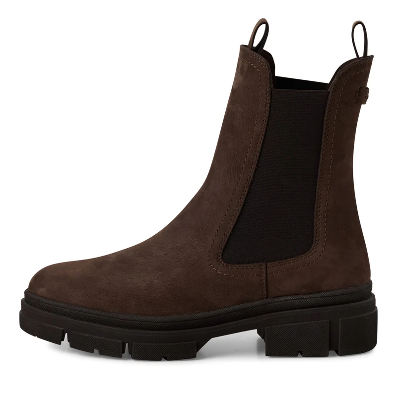 Leder Chelsea Boot mit Blockabsatz