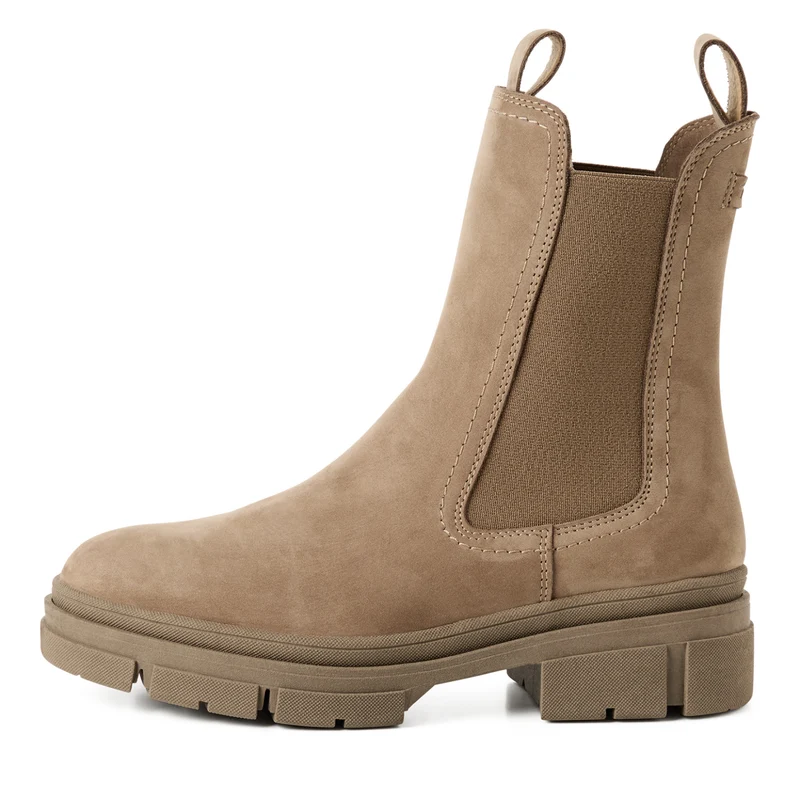 Leder Chelsea Boot mit Blockabsatz