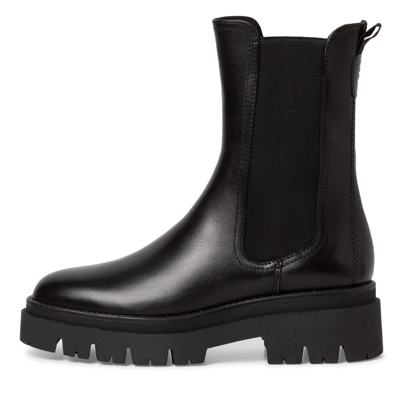 Leder Chelsea Boot mit Blockabsatz