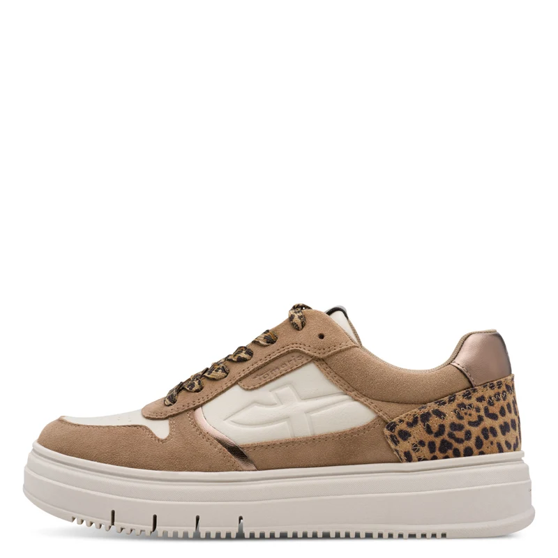 Sneaker Low aus Leder-Textil-Mix