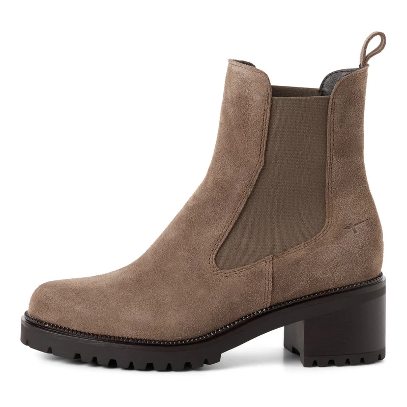 Leder Chelsea Boot mit Blockabsatz