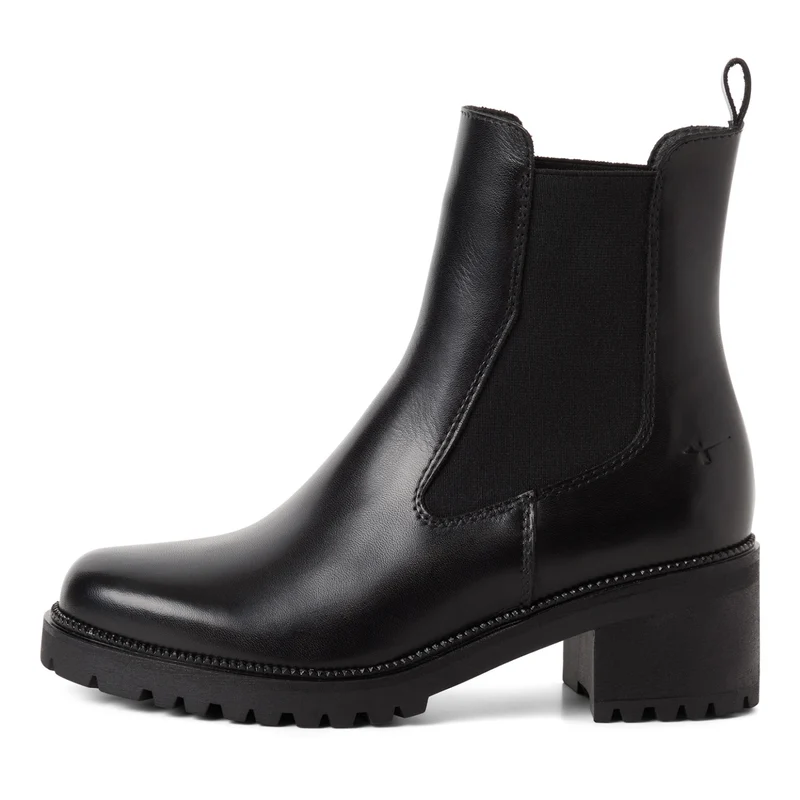 Leder Chelsea Boot mit Blockabsatz