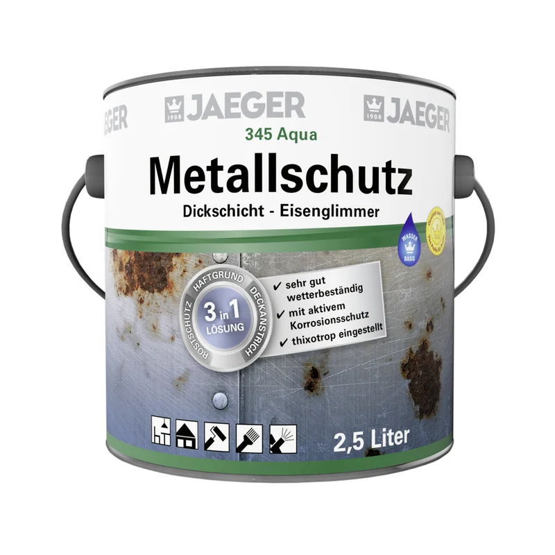2x Jaeger 345 Aqua Metallschutz 2,5 Liter weiß