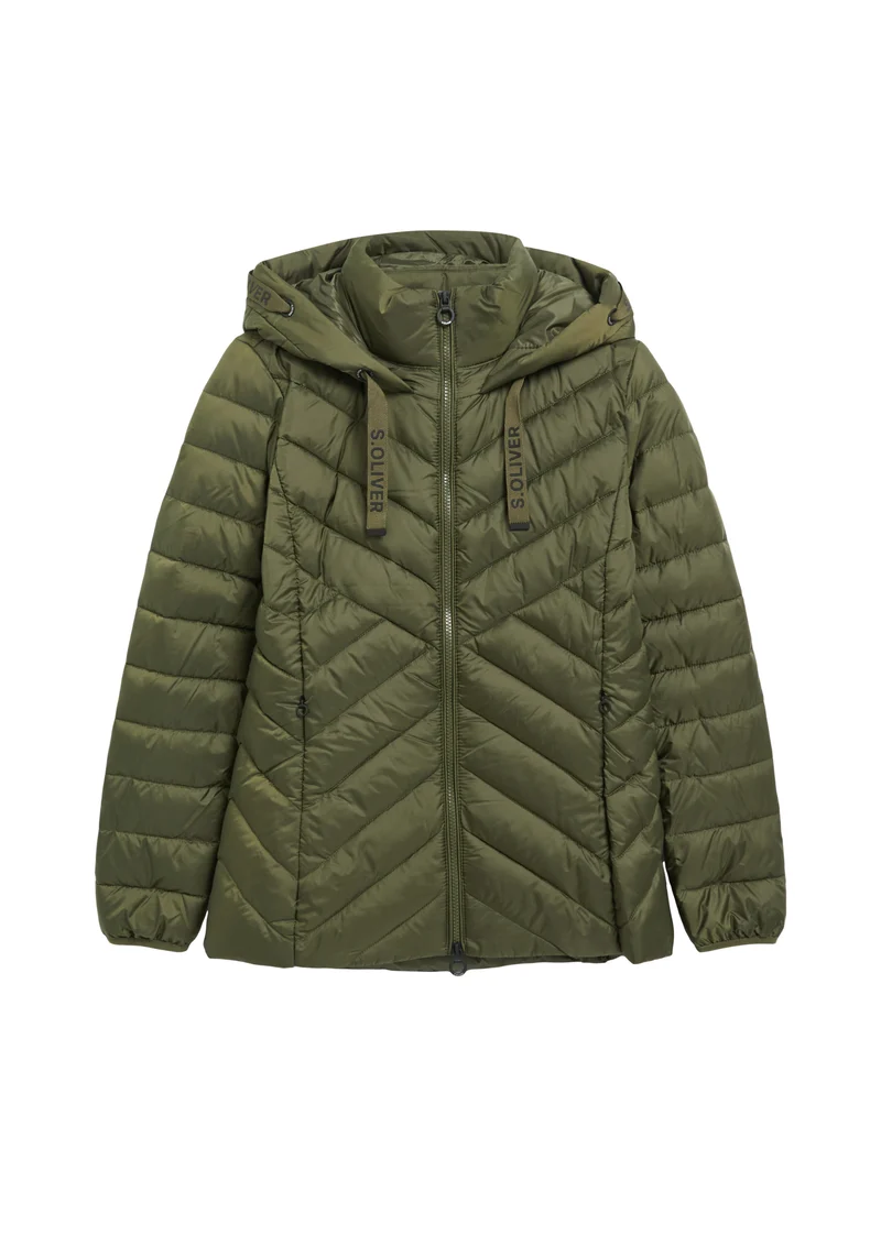 s.Oliver leichte Steppjacke mit Kapuze und Zwei-Wege-Reißverschluss
