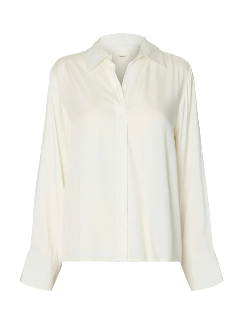 SLWJONNA Damenbluse mit weitem Ärmel und Knopfleiste
